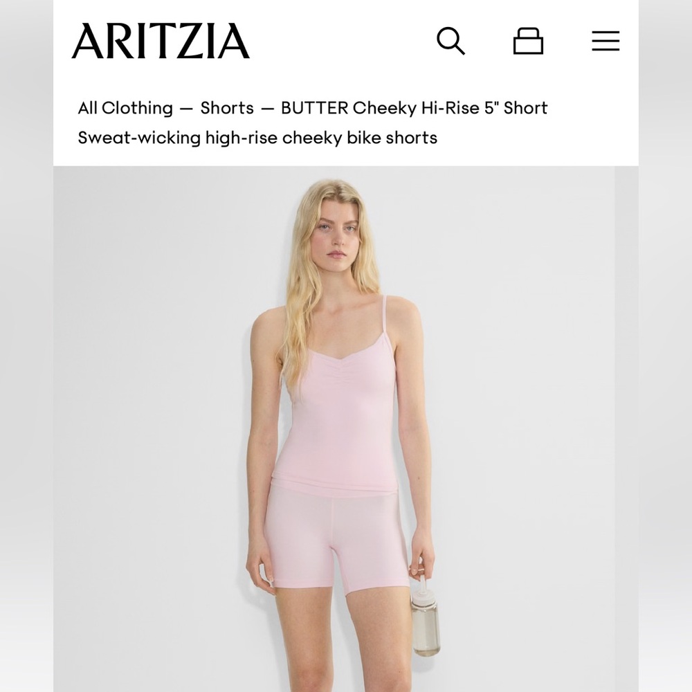 Aritzia Pale Lilac Cheeky Bike Shorts
